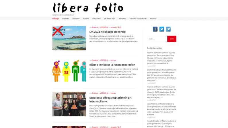 Homepage di Libera Folio
