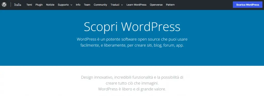 Sito web WordPress