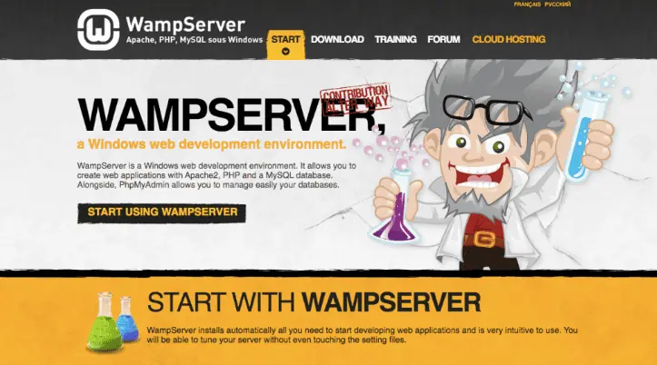 Homepage uffiiale di WampServer