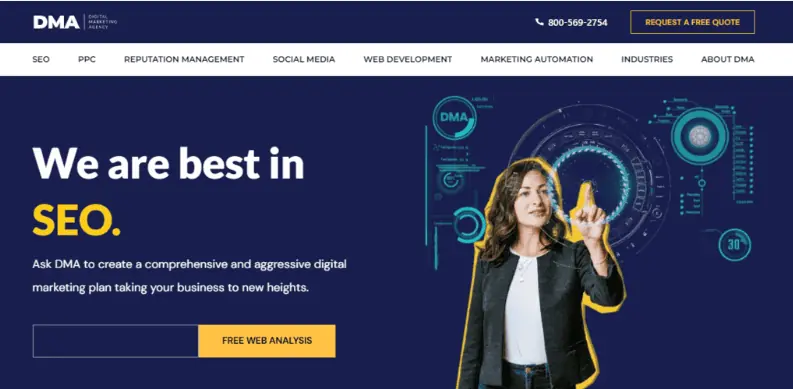 Homepage del sito web Digital marketing Agency