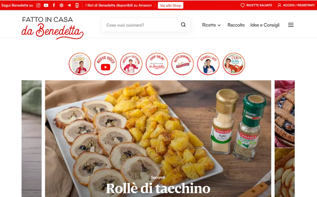 Homepage del blog gastronomico Fatto in casa da Benedetta