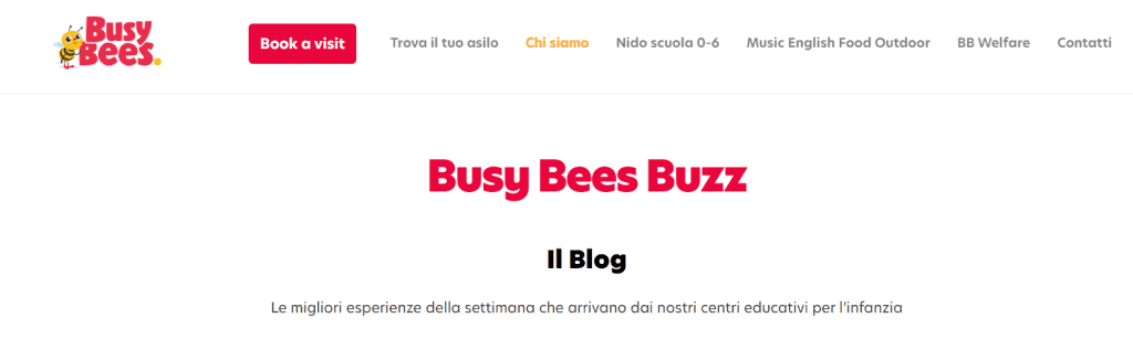 Homepage di Busy Bees