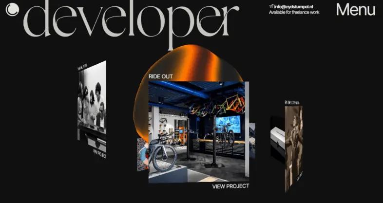 Homepage di un portfolio di sviluppatori che mostra i progetti.