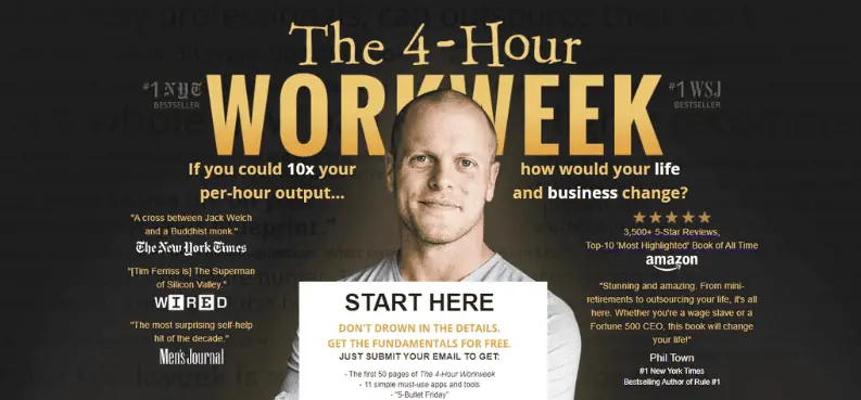 Homepage di The 4-Hour Workweek